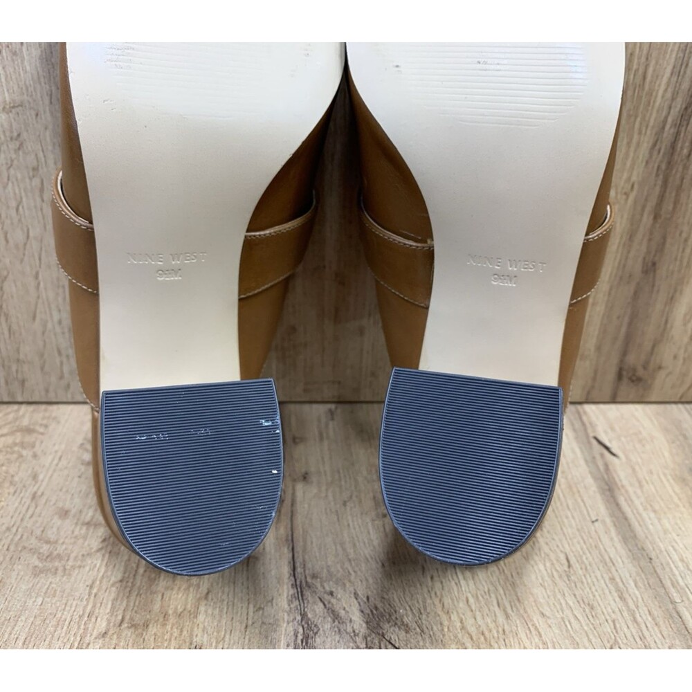 Nine West Womens Gerri Block Heel Slip On Open Toe Shoes Zipper Accent  Sz 9.5 M - Picture 14 of 16